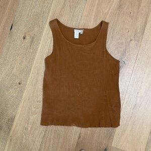 100% silk rust colored tank top